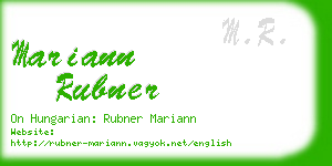 mariann rubner business card